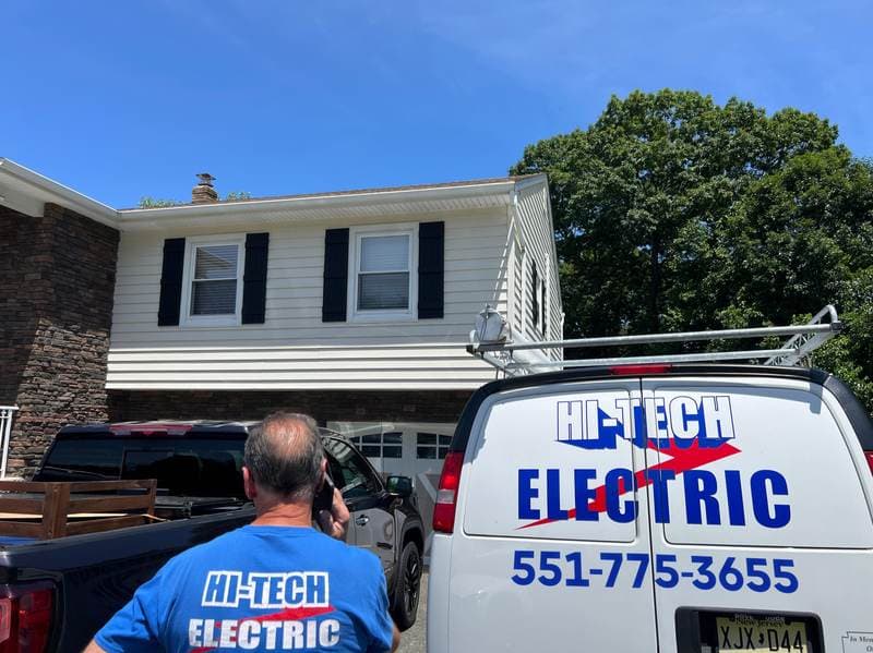 Electrician working on a panel